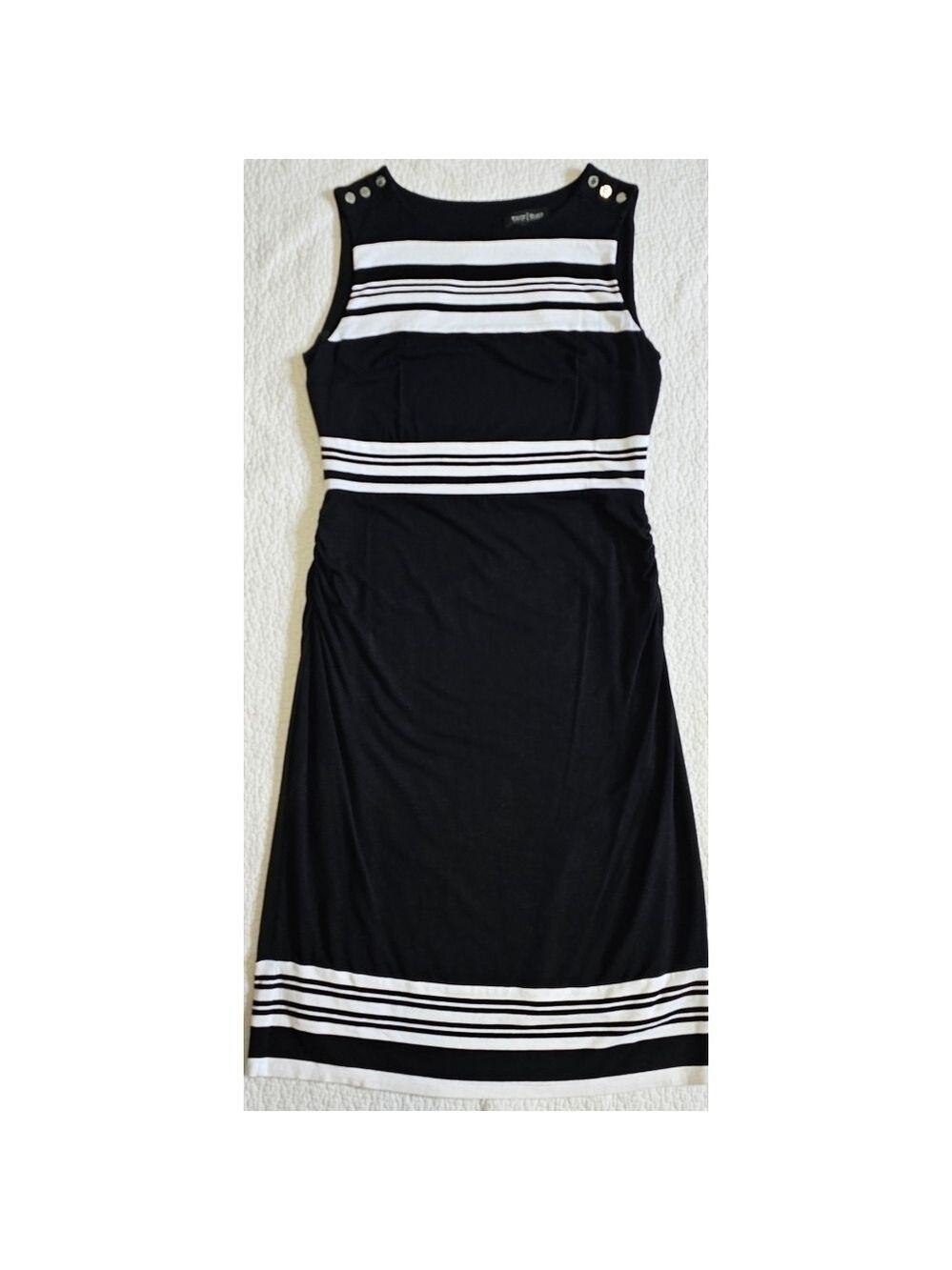 White House Black Market Striped Knit Sheath Sleeveless Dress